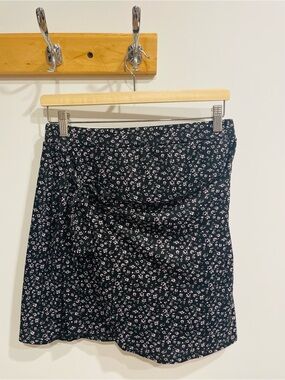 Black Floral Mini Skirt - Women